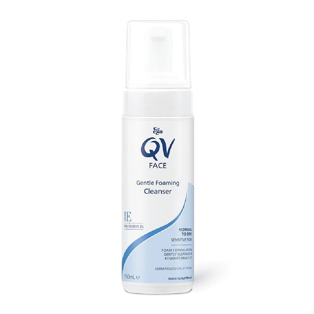 Ego QV, Face Gentle Foaming Cleanser & Makeup Remover, Mild cleanser and makeup remover for sensitive skin, 150ml