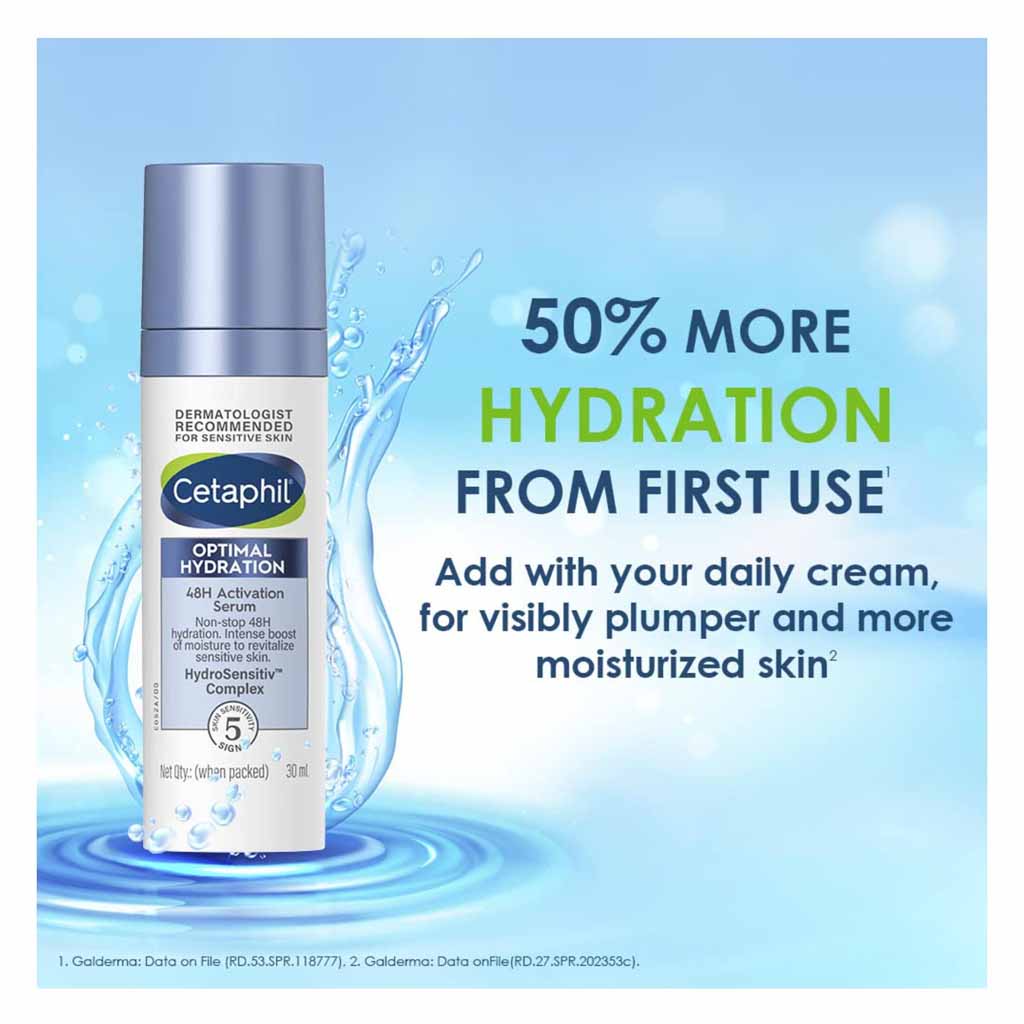 Cetaphil, Optimal Hydration 48H Activation Serum, Long-lasting hydrating facial serum, 30ml