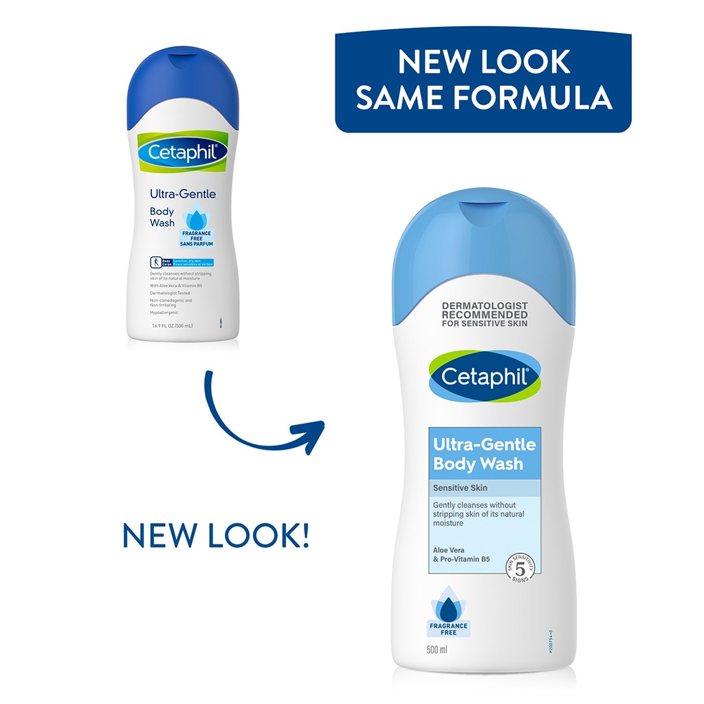 Cetaphil, Ultra Gentle Fragrance Free Body Wash, Mild body wash for sensitive skin, 500 ml
