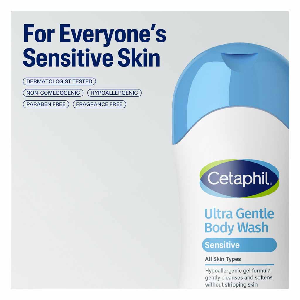 Cetaphil, Ultra Gentle Body Wash for All Skin Types, Mild body wash suitable for all skin types, 500 ml