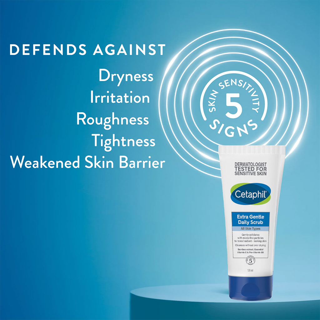 Cetaphil, Extra Gentle Daily Scrub, Mild daily facial scrub for sensitive skin, 178ml