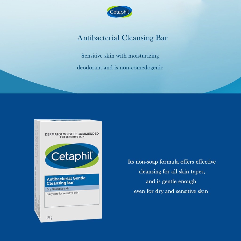 Cetaphil Antibacterial Bar Soap 18 Oz