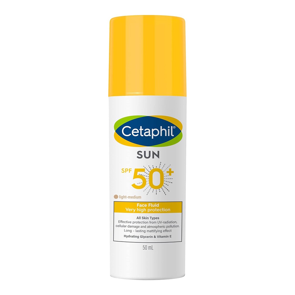 Cetaphil, Sun face fluid light medium SPF50, Lightweight facial sunscreen with high protection, 50 ml