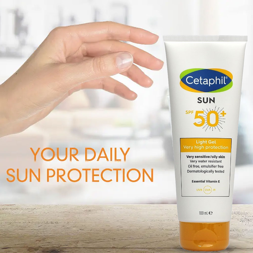 Cetaphil, Sun Body & Face Gel SPF 50, High protection sunscreen gel for face and body, 30 x 100 ml