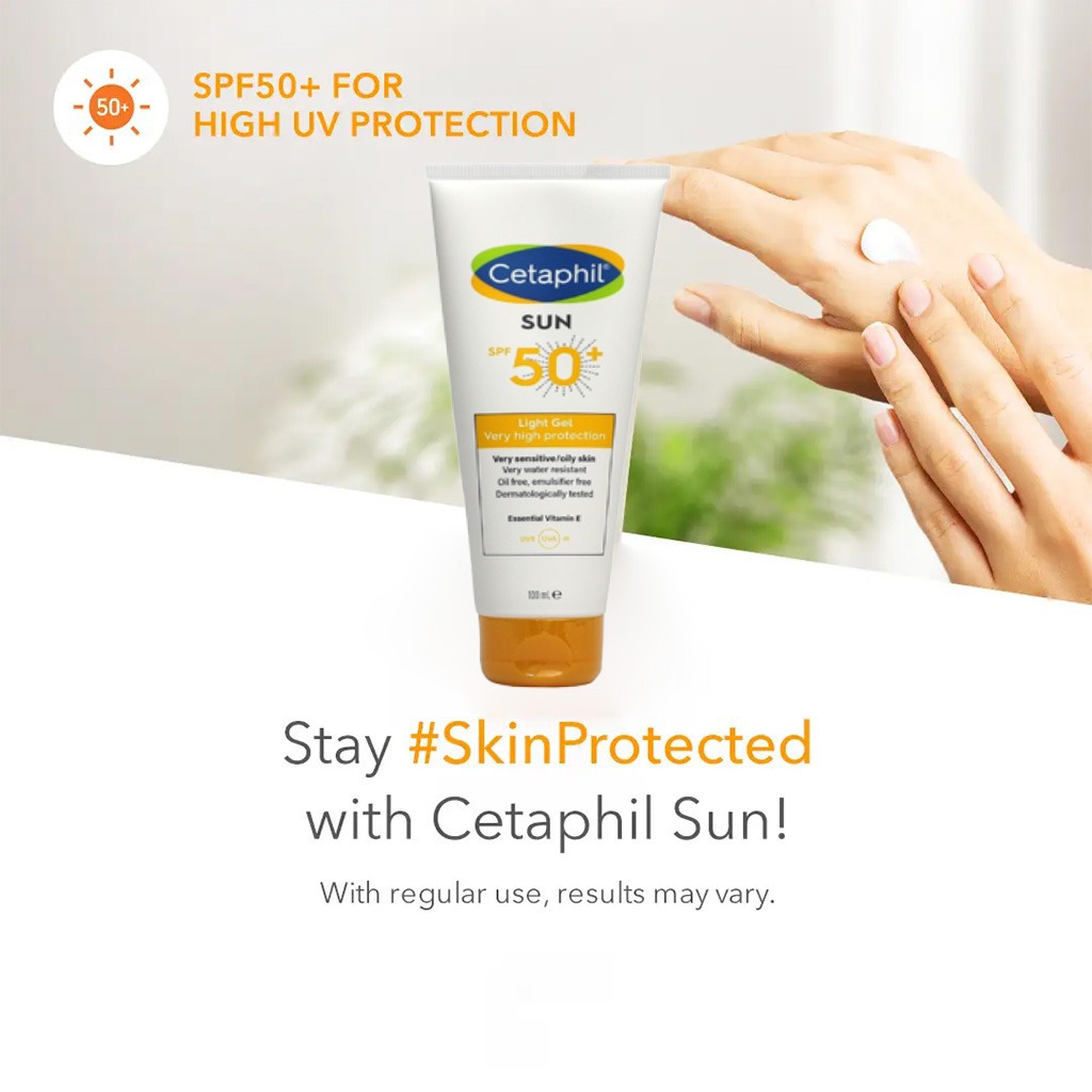 Cetaphil, Sun Body & Face Gel SPF 50, High protection sunscreen gel for face and body, 30 x 100 ml