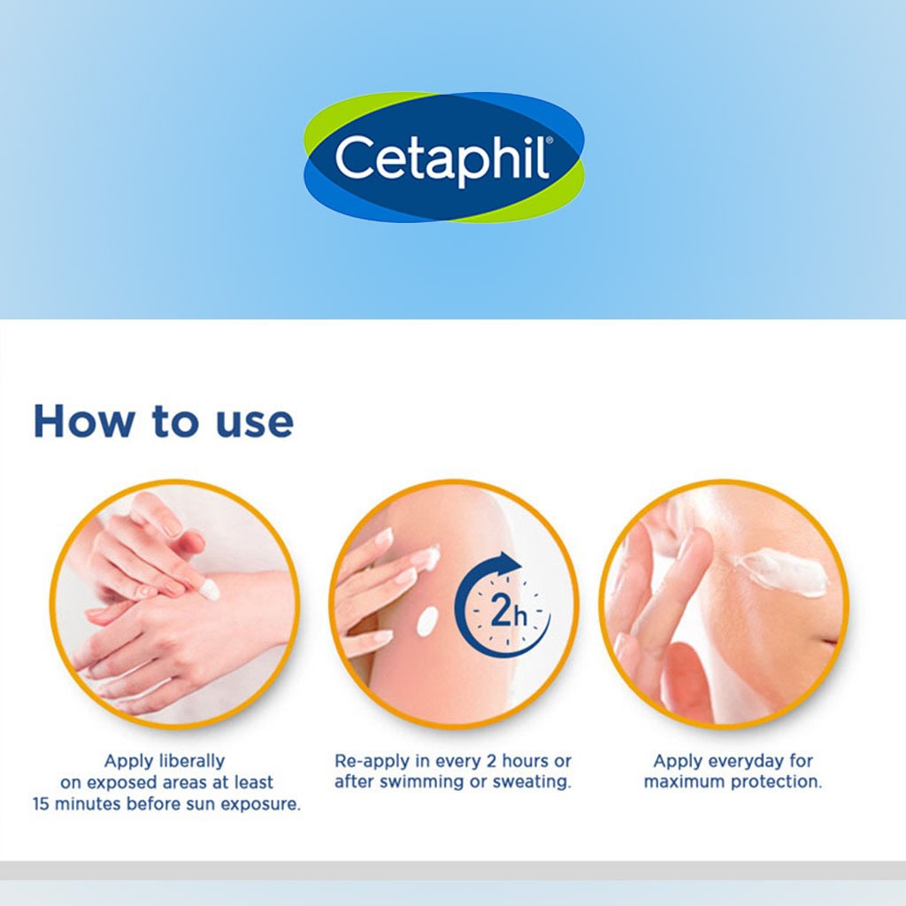 Cetaphil, Sun Body & Face Gel SPF 50, High protection sunscreen gel for face and body, 30 x 100 ml