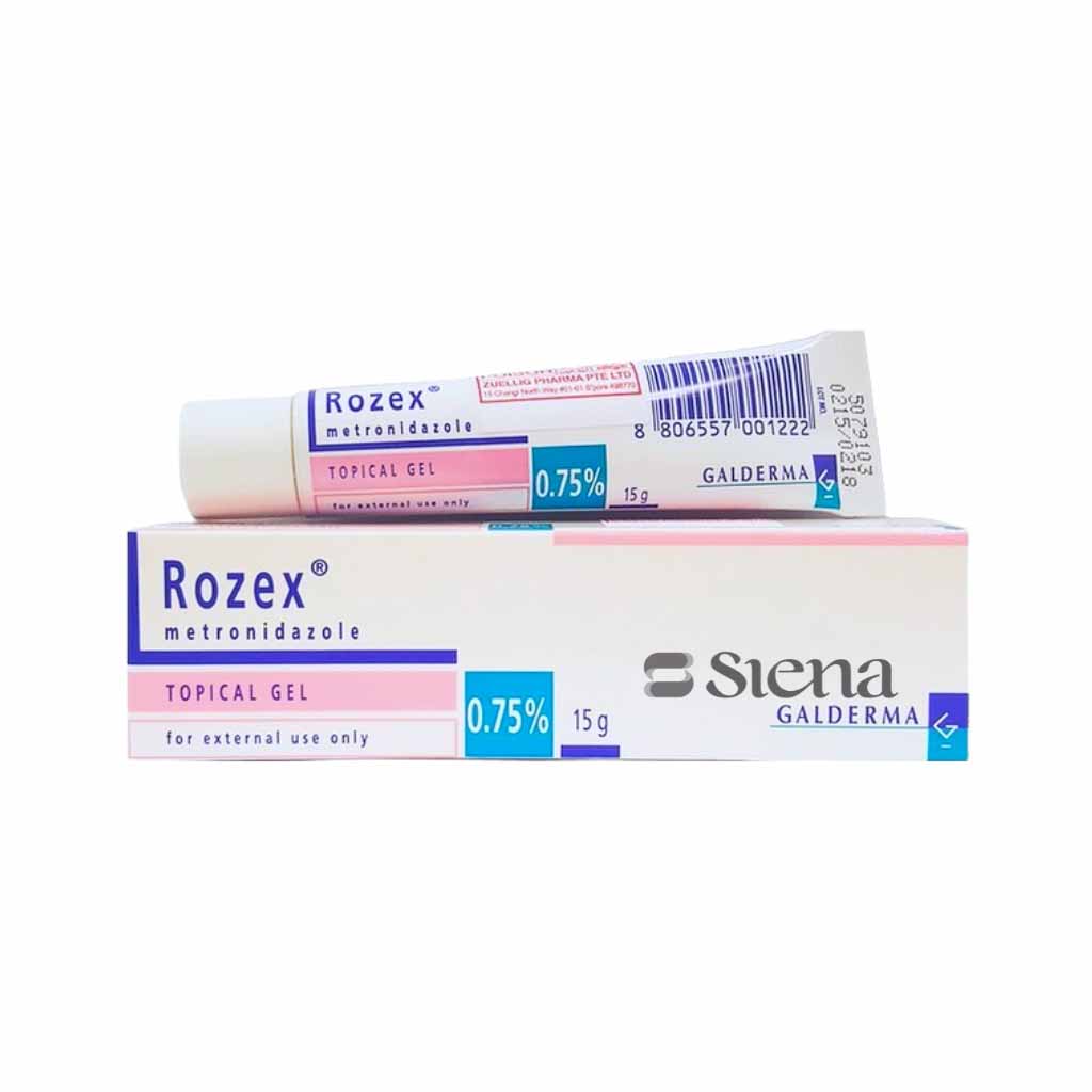 Rozex, Metronidazole 0.75% Cream, Topical antibiotic for rosacea treatment, 15 g