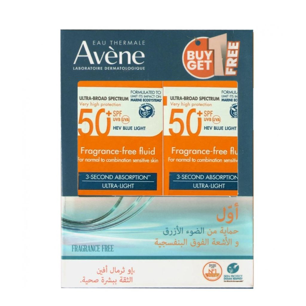 Avene Emulsion SPF 50+ with Fragrance, 50ml Kit (1+1)