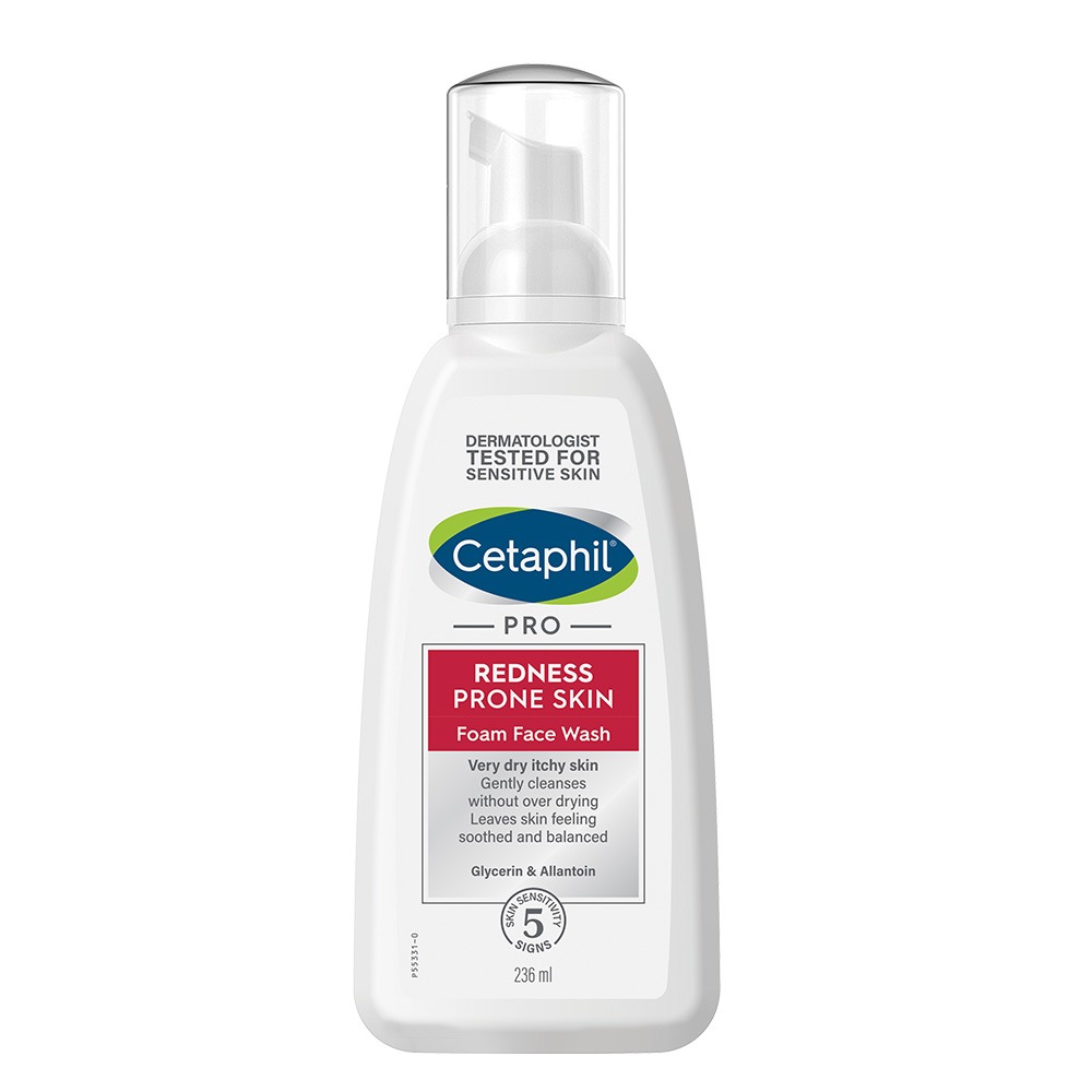 Cetaphil, Pro Redness Prone Skin Foam Face Wash, Gentle foam cleanser for redness prone skin, 236 ml