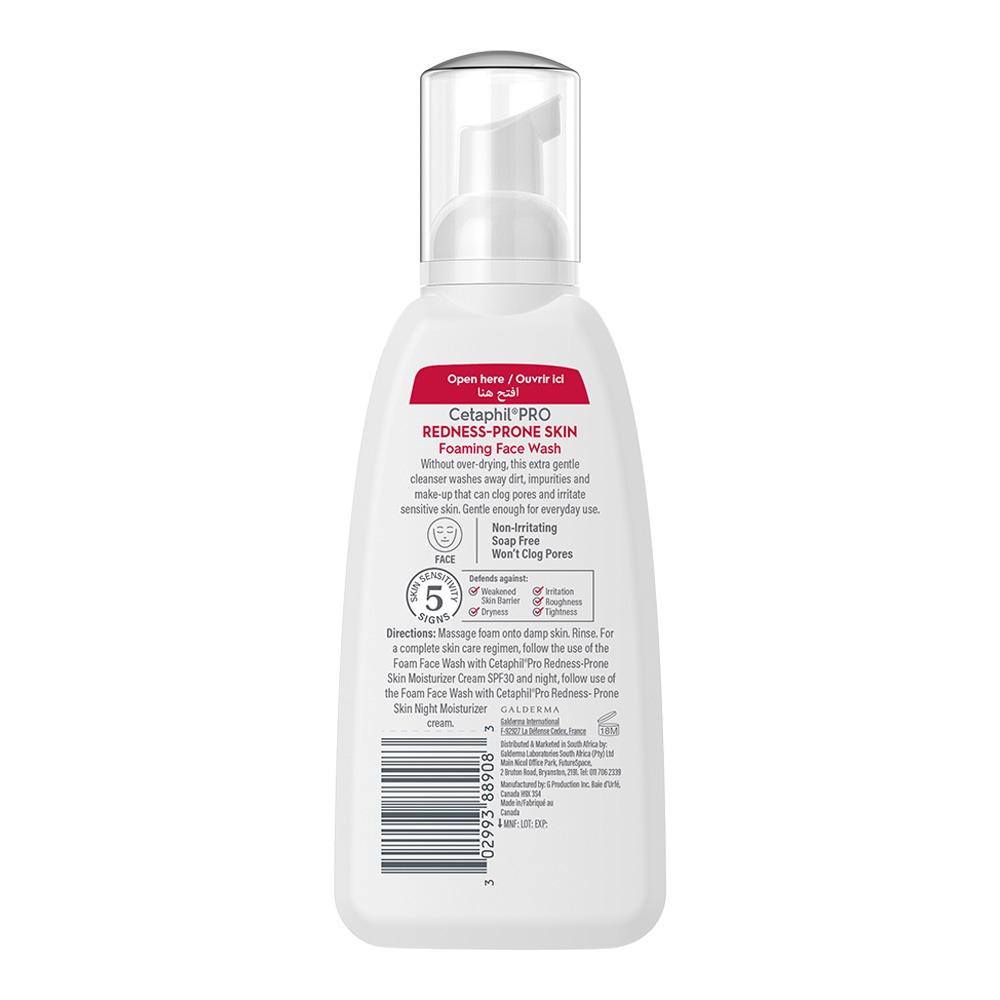 Cetaphil, Pro Redness Prone Skin Foam Face Wash, Gentle foam cleanser for redness prone skin, 236 ml