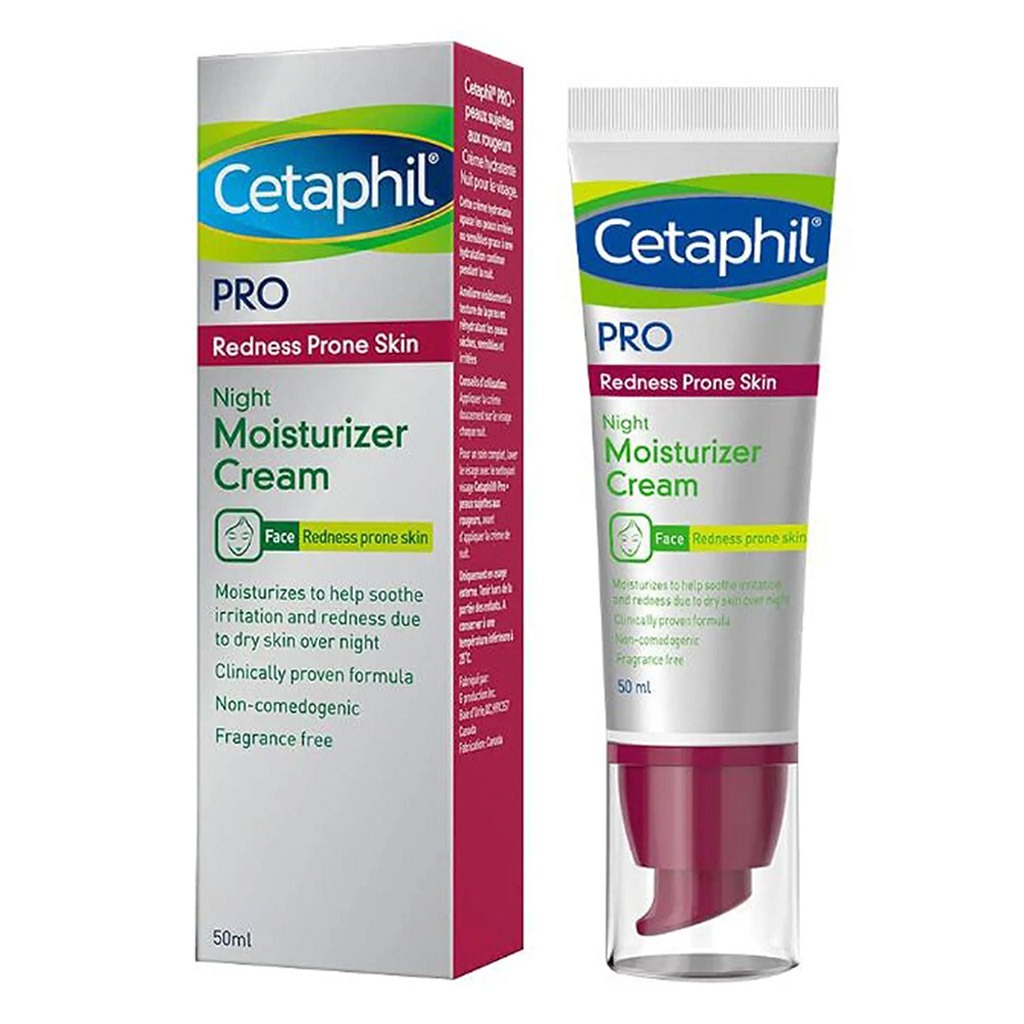 Cetaphil Pro, Redness Prone Skin Moisturizer Night Cream, Soothing night cream for redness-prone sensitive skin, 50 ml