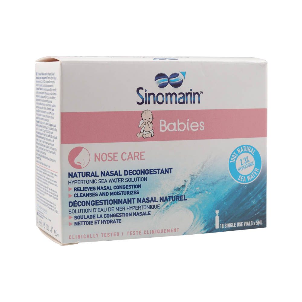 Sinomarin, Babies Monodose nasal spray, Gentle saline nasal spray for infants, 5 ml