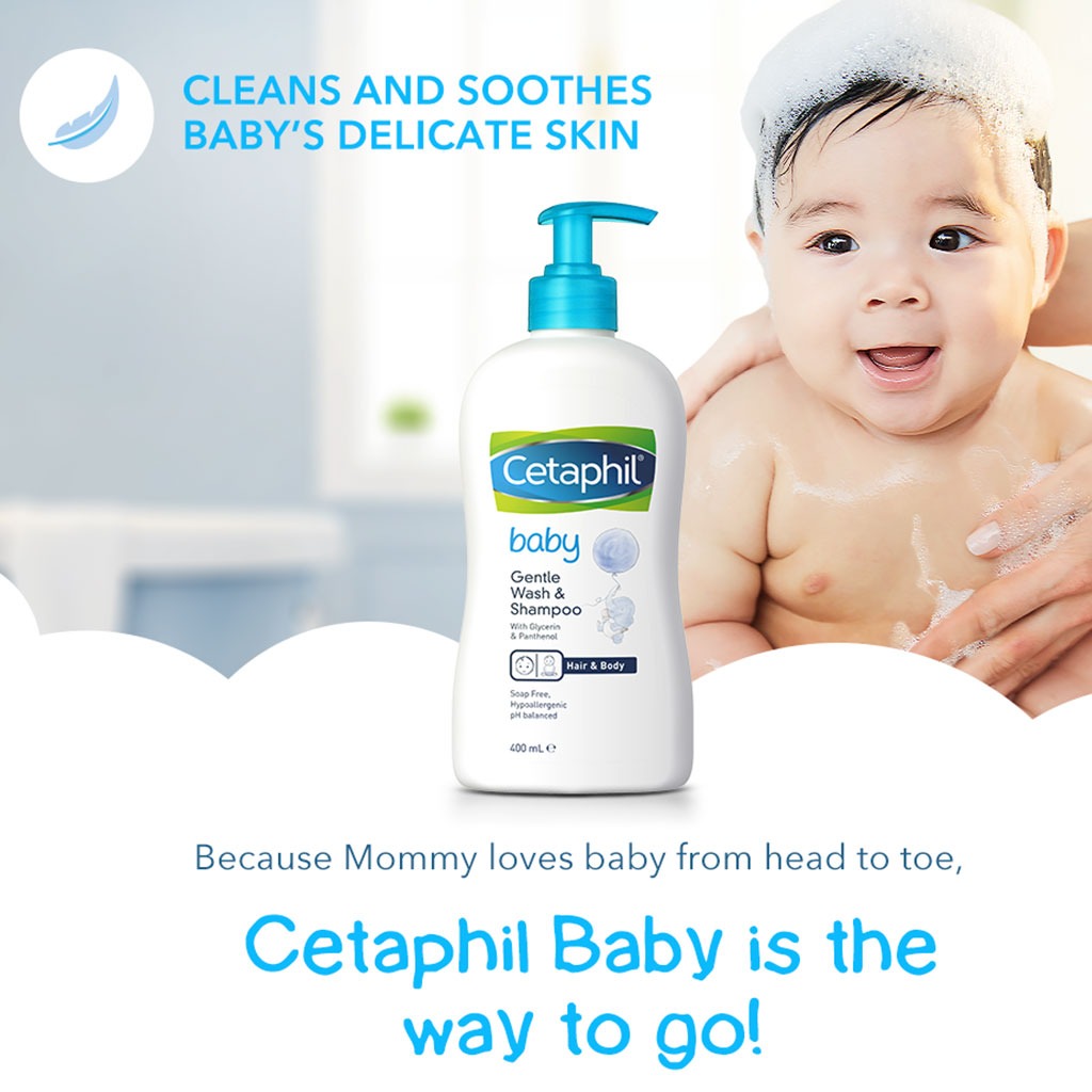 Cetaphil Baby, Gentle Wash and Shampoo, Mild cleanser for delicate baby skin and hair, 400 ml