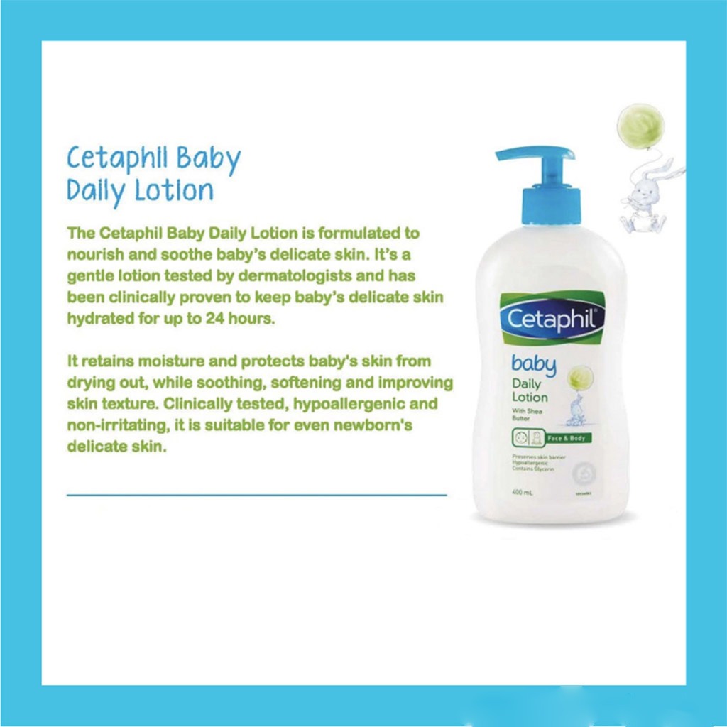 Cetaphil Baby, Daily Lotion With Shea Butter, Gentle moisturizing lotion for baby skin care, 400 ml
