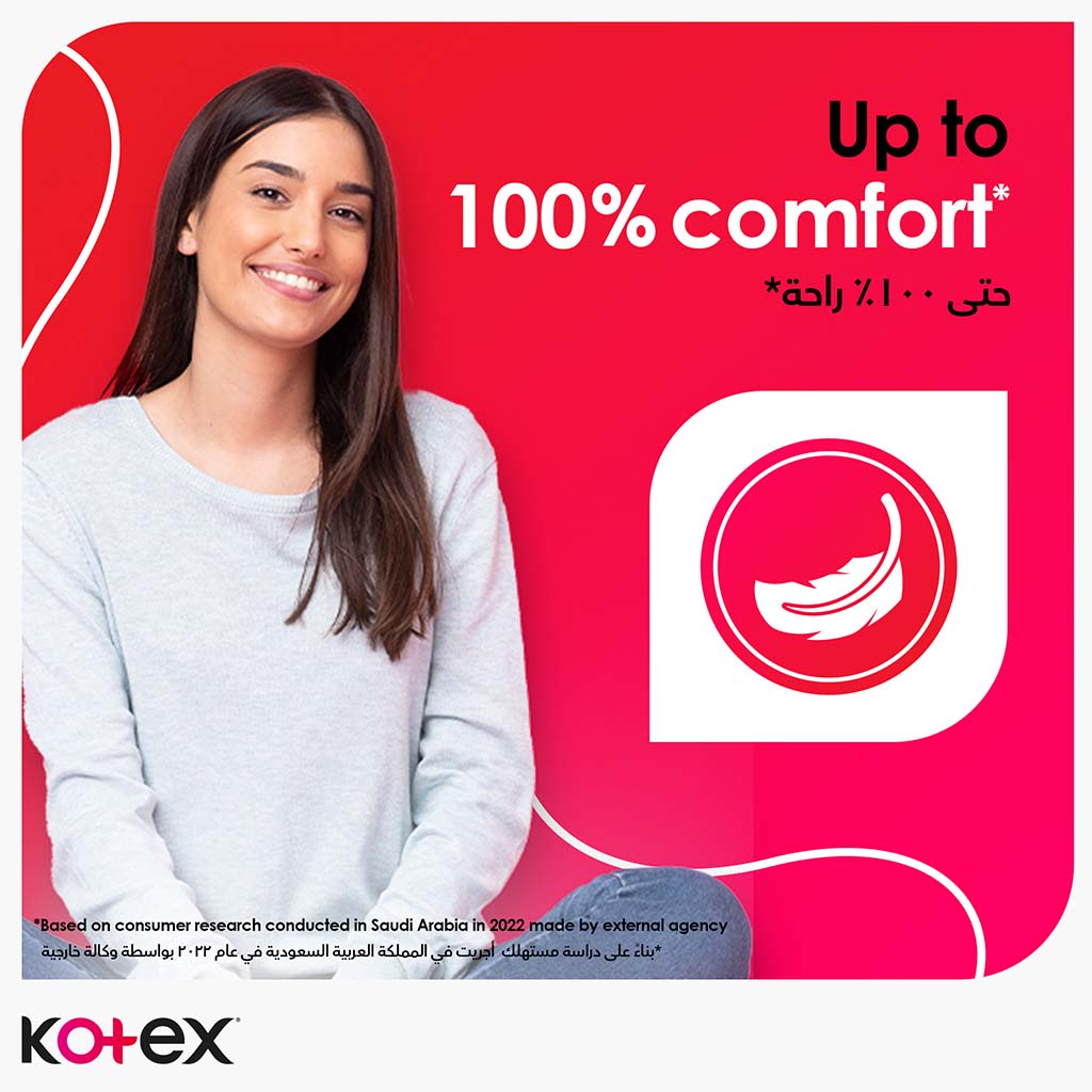 Kotex, Maxi Super Pads, High absorbency sanitary pads for heavy flow, 30 pcs