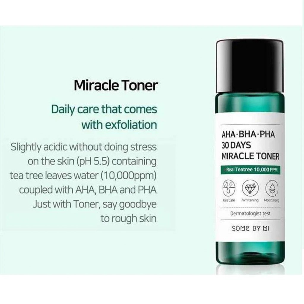 SBM, AHA-BHA-PHA 30 Days Miracle Toner, Exfoliating and hydrating facial toner, 150ml