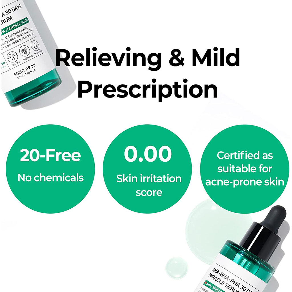 SBM, AHA-BHA-PHA 30 Days Miracle Serum, Exfoliating serum for clear glowing skin, 50 ml