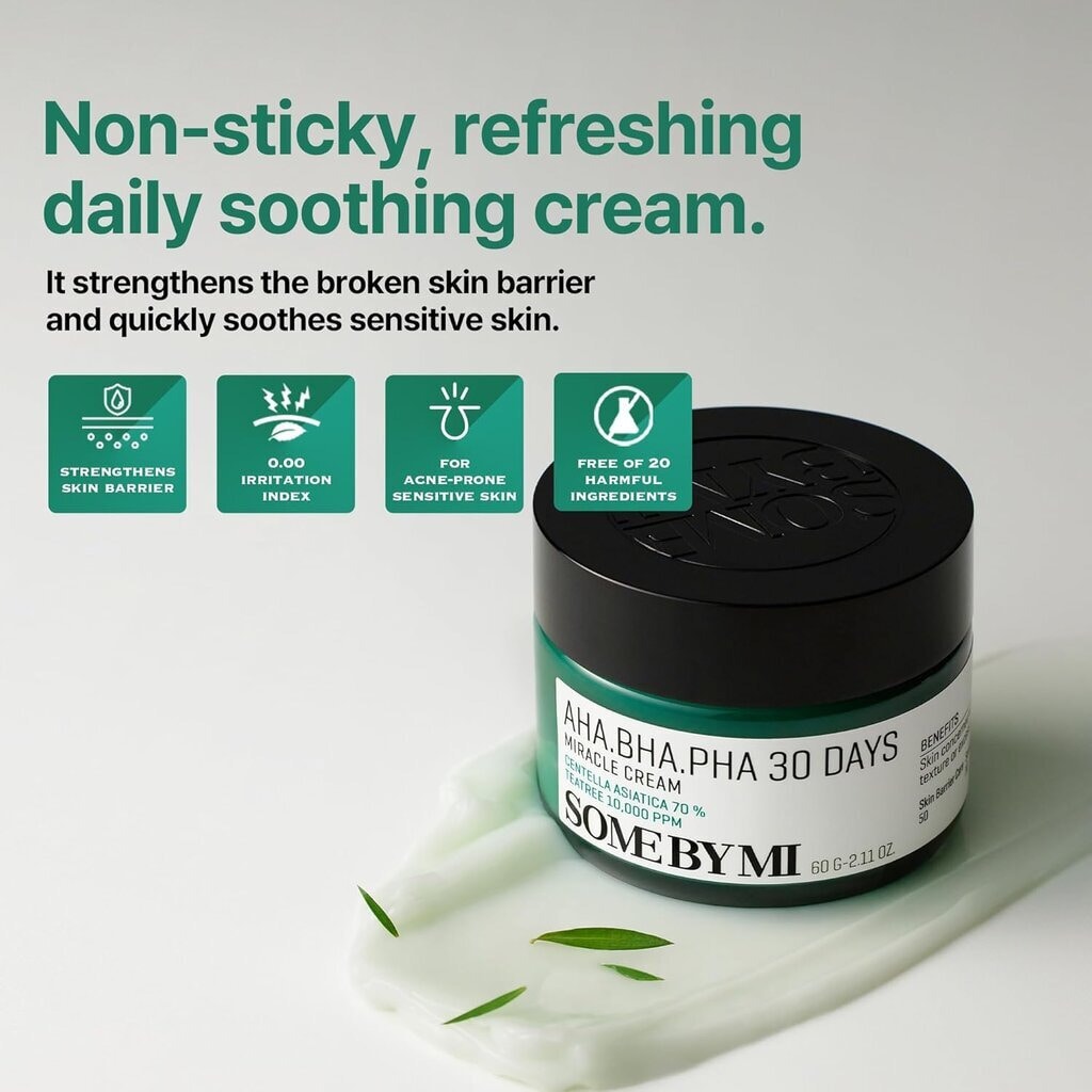 SBM, AHA-BHA-PHA 30 Days Miracle Cream, Exfoliating and brightening facial cream, 60g