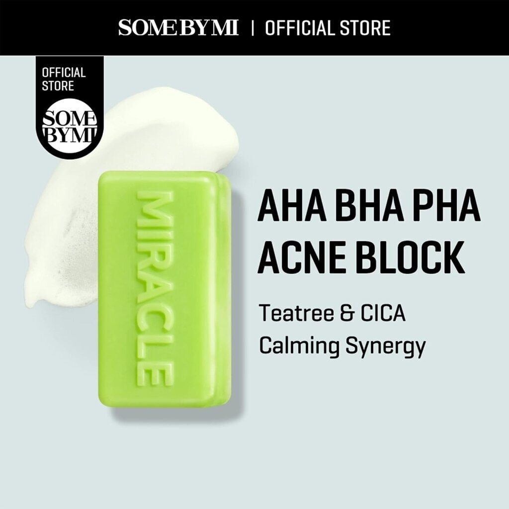 SBM, AHA-BHA-PHA 30 Days Miracle Cleansing Bar, Exfoliating and clarifying facial cleansing bar, 106g