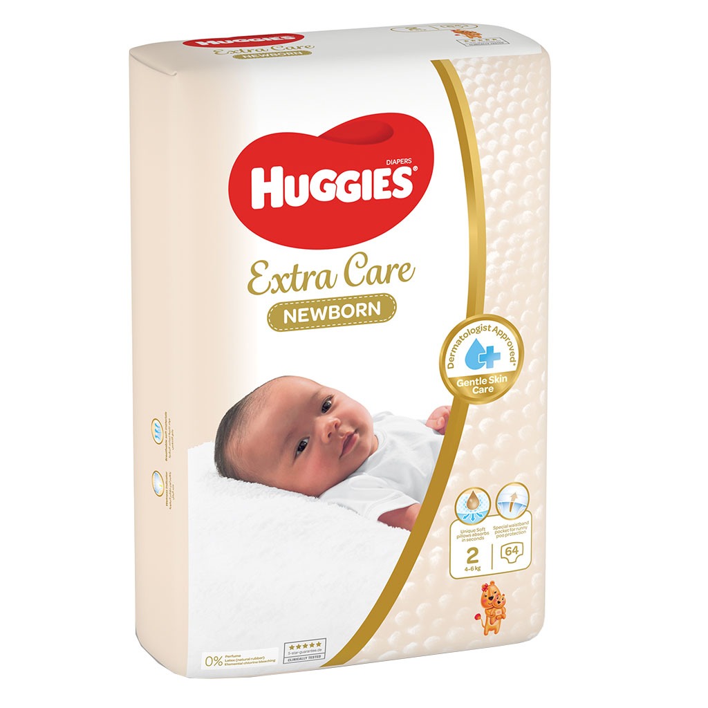 Huggies, Jumbo diapers, Extra absorbent diapers for infants, 64 pcs