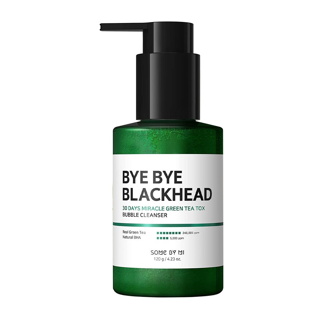 SBM, Bye Bye Blackhead 30 Days Miracle Green Tea Tox Bubble Cleanser, Deep cleansing bubble cleanser with green tea, 120g