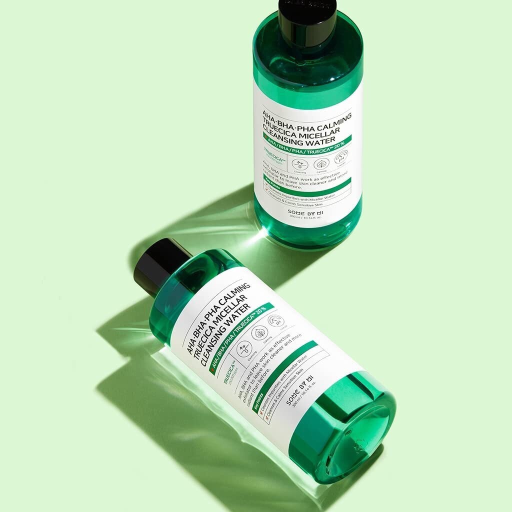SBM, AHA-BHA-PHA Calming Truecica Micellar Cleansing Water, Gentle micellar water with exfoliating acids, 300ml