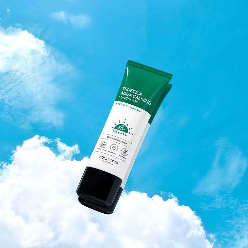SBM, Truecica Aqua Calming Suncream, Soothing sun protection cream for sensitive skin, 50 ml