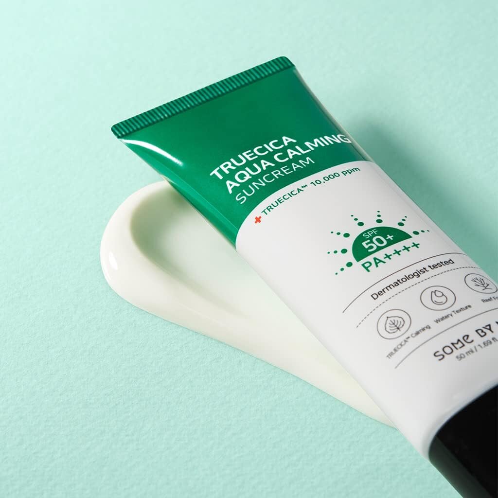 SBM, Truecica Aqua Calming Suncream, Soothing sun protection cream for sensitive skin, 50 ml