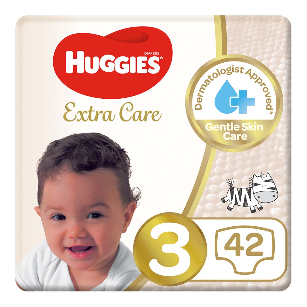 Huggies Extra Care Baby Diapers, , Size 3, 4-, 9 Kg, Value  Pack Of 42'S