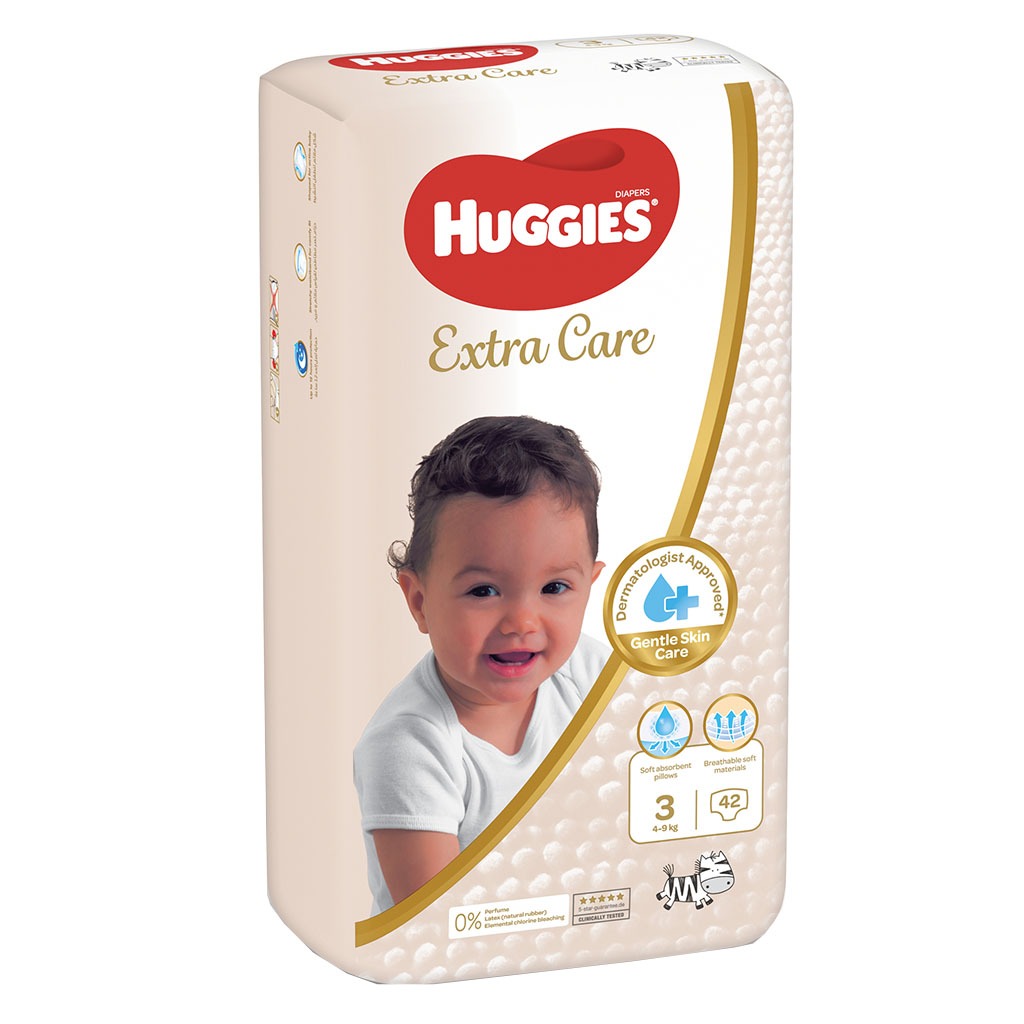 Huggies Extra Care Baby Diapers, , Size 3, 4-, 9 Kg, Value  Pack Of 42'S