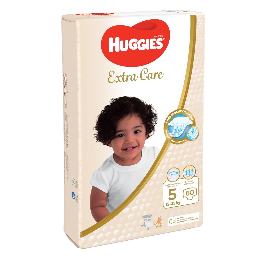 Huggies Extra Care Diapers, , Size 5, For 12 -, 22 Kg Baby, Jumbo  Pack Of 60'S