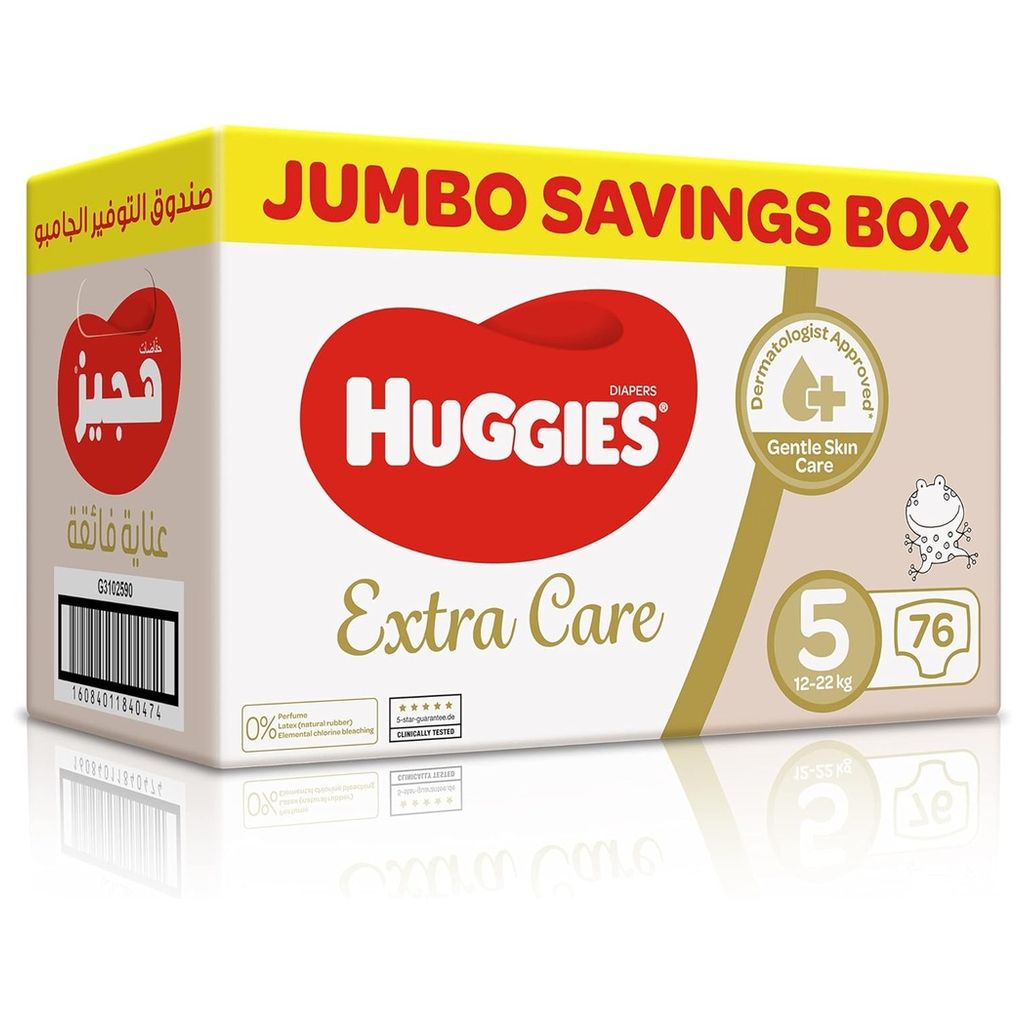 Huggies Extra Care Jumbo Box, Size 5, Pack of 76's