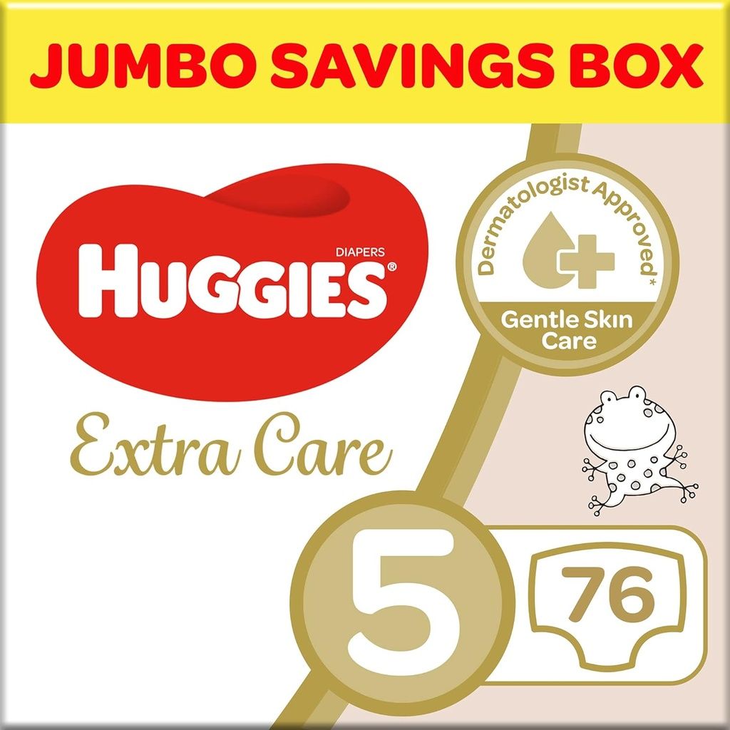 Huggies Extra Care Jumbo Box, Size 5, Pack of 76's
