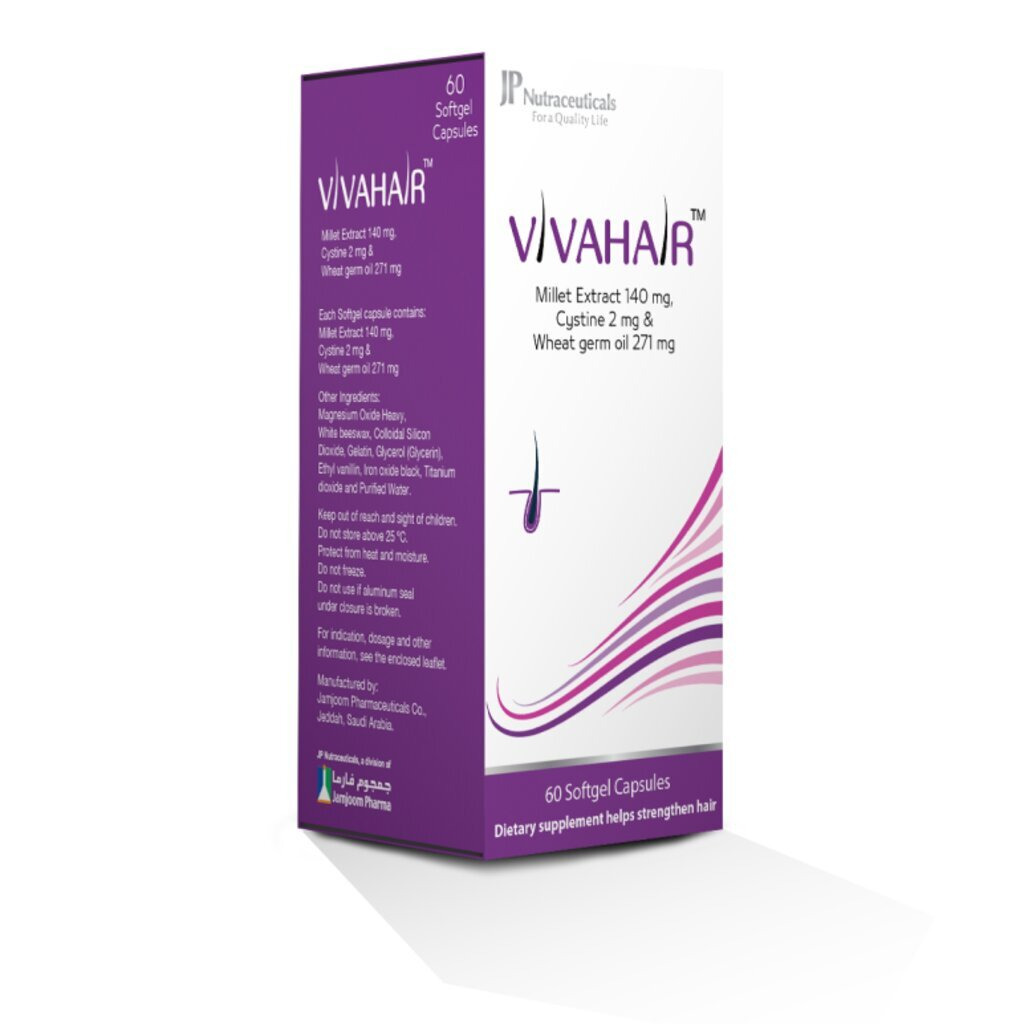 Viva Hair, Soft Gel Capsules, Hair health supplement with essential nutrients, 60 capsules