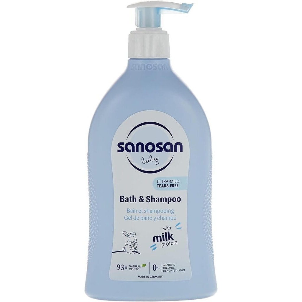 Sanosan, Baby Bath & Shampoo dispenser, Gentle cleansing and moisturizing for baby skin, 500 ml