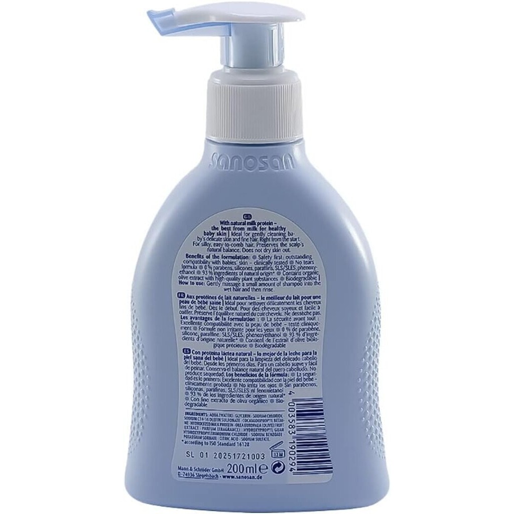 Sanosan, Baby Shampoo Dispenser, Mild cleansing shampoo for baby’s delicate hair, 200ml