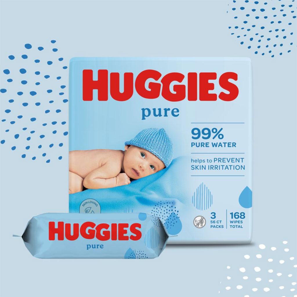 Huggies, Baby Wipes Pure Triplo, Gentle triple pack baby wipes for sensitive skin