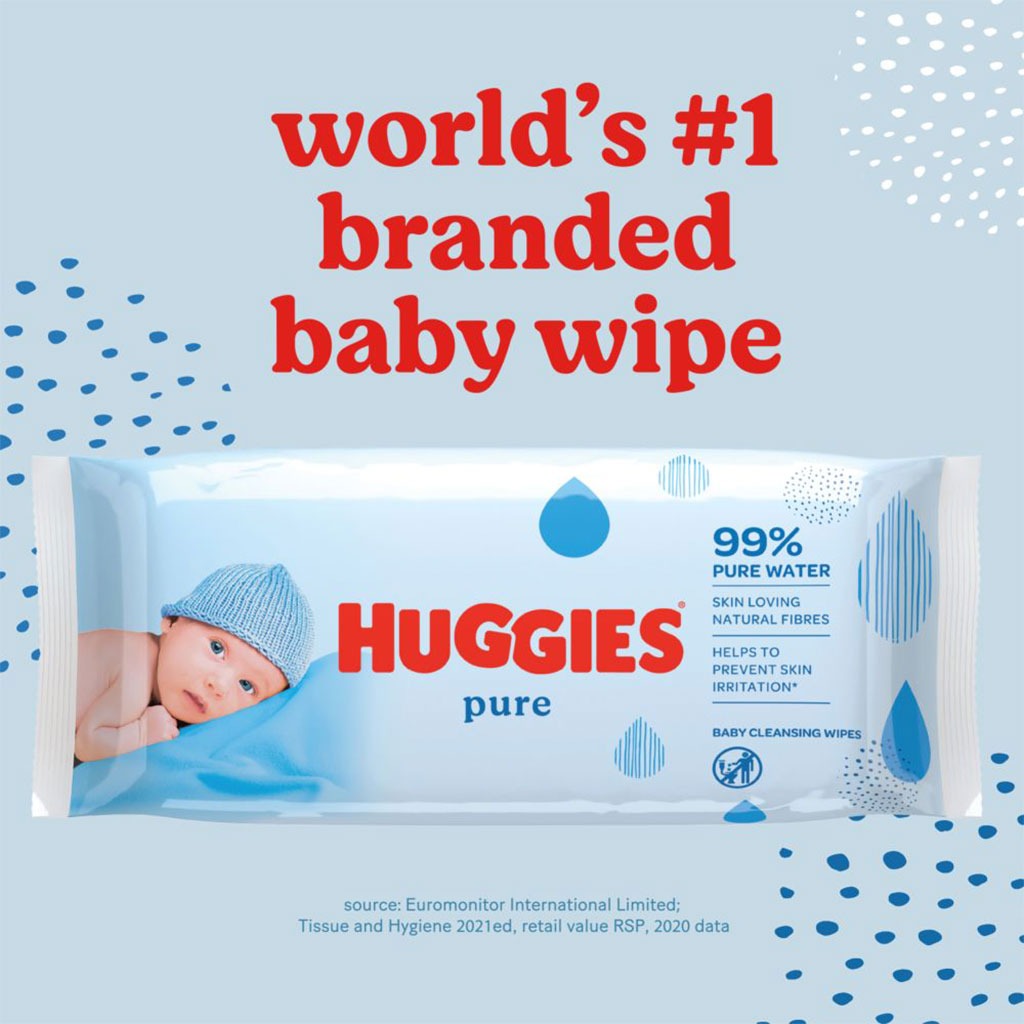 Huggies, Baby Wipes Pure Triplo, Gentle triple pack baby wipes for sensitive skin