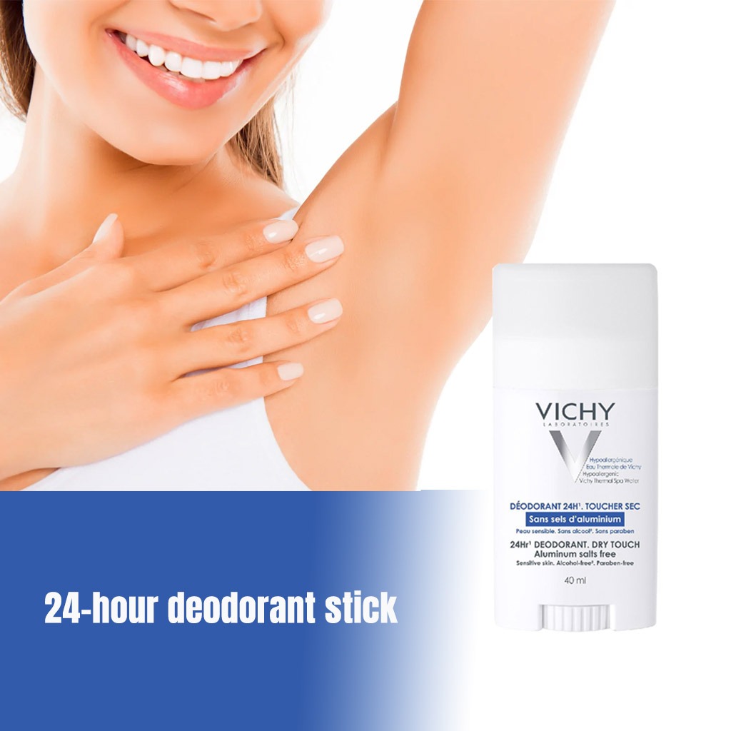 Vichy, Deodorant Stick Sensitive Skin, Soothing deodorant stick for sensitive skin