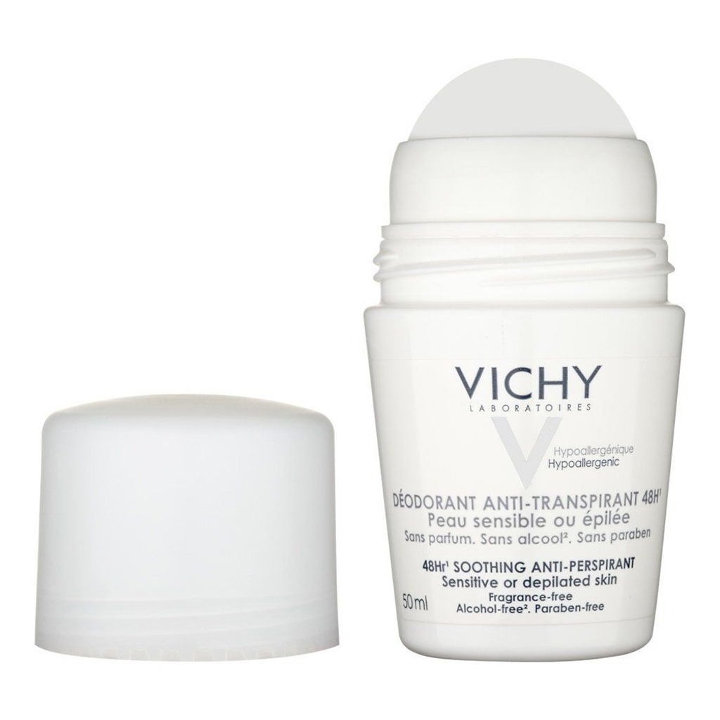Vichy, Deodorant Roll-On Sensitive Skin, Gentle anti-perspirant deodorant for sensitive skin