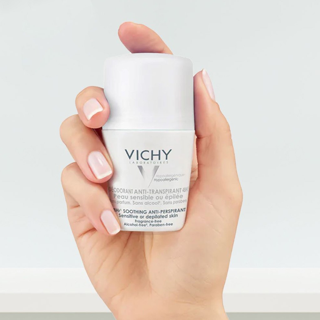 Vichy, Deodorant Roll-On Sensitive Skin, Gentle anti-perspirant deodorant for sensitive skin