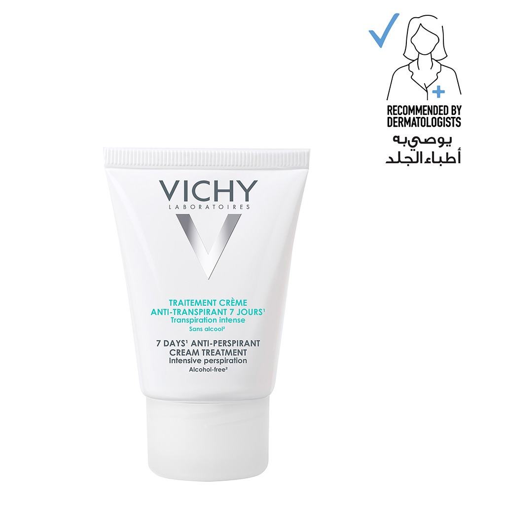 Vichy, 7 Days Anti-Perspirant Deodorant Cream for Men and Women, Long-lasting deodorant cream, 30 ml