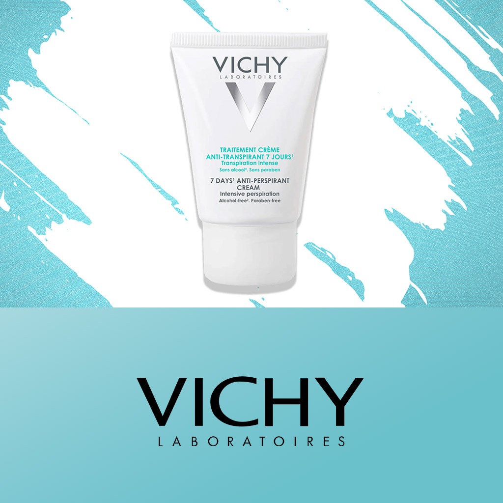 Vichy, 7 Days Anti-Perspirant Deodorant Cream for Men and Women, Long-lasting deodorant cream, 30 ml