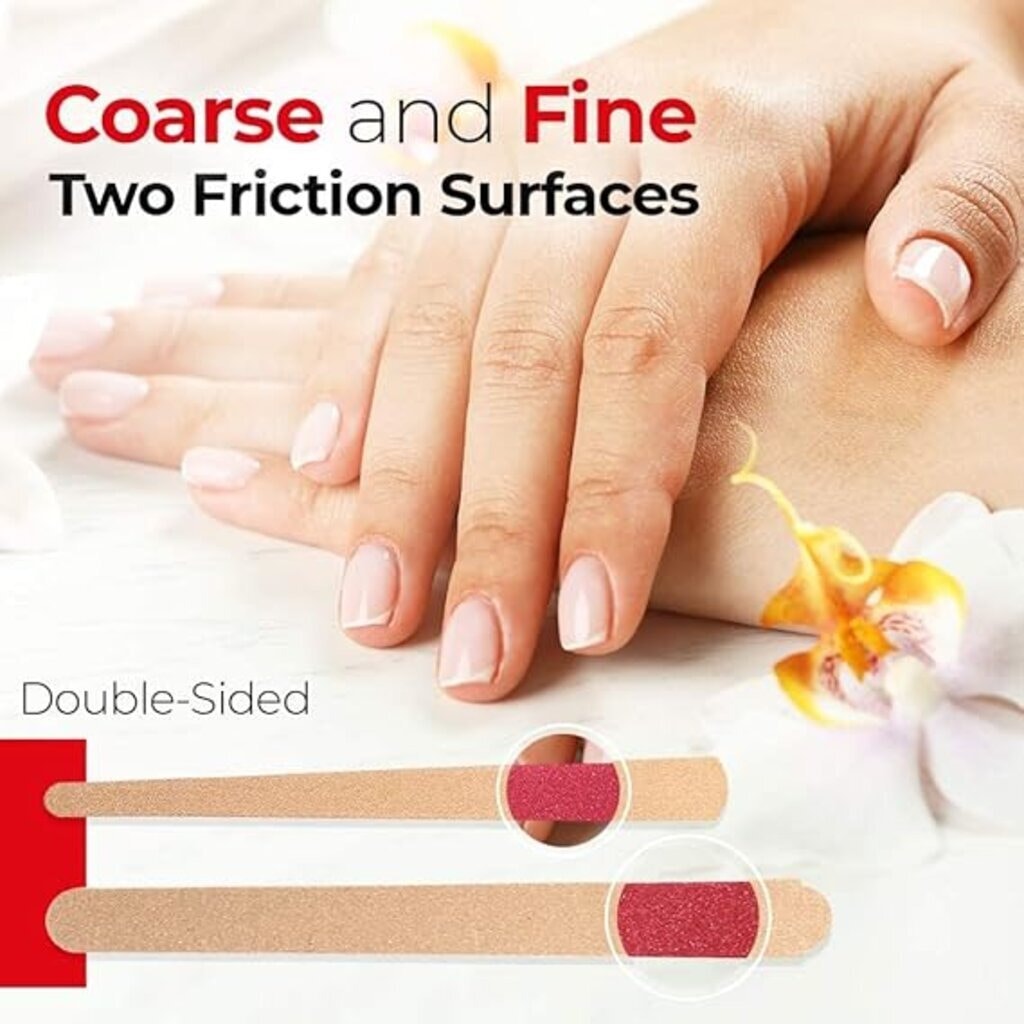 Titania, Nail File Wood Medium 15 cm, Medium grit wooden nail file for shaping, 15 cm