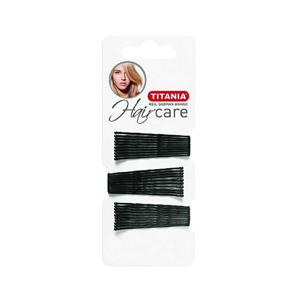 Titania, Black Hair Pins 8060, Durable black hair pins for styling and hold, 30 pcs