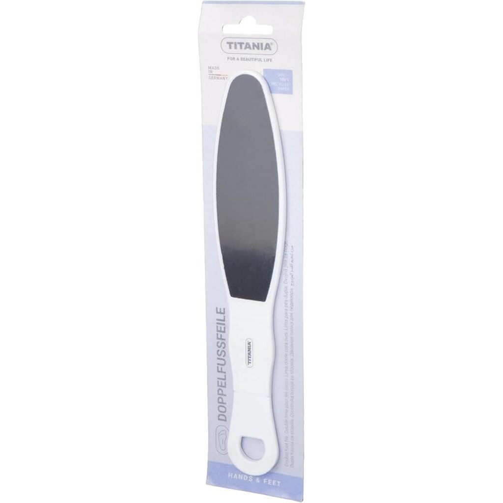 Titania, Dual-Sided Foot File 3020 White/Black, Foot file with dual grit for callus removal, 1 piece