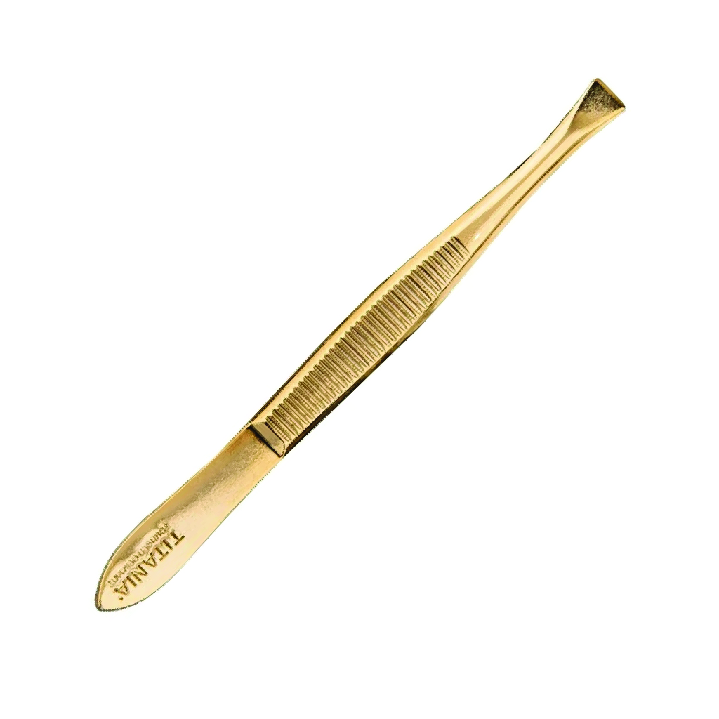 Titania, Gold Tweezers 1060 GGA, Precision gold-finish tweezers for accurate grip