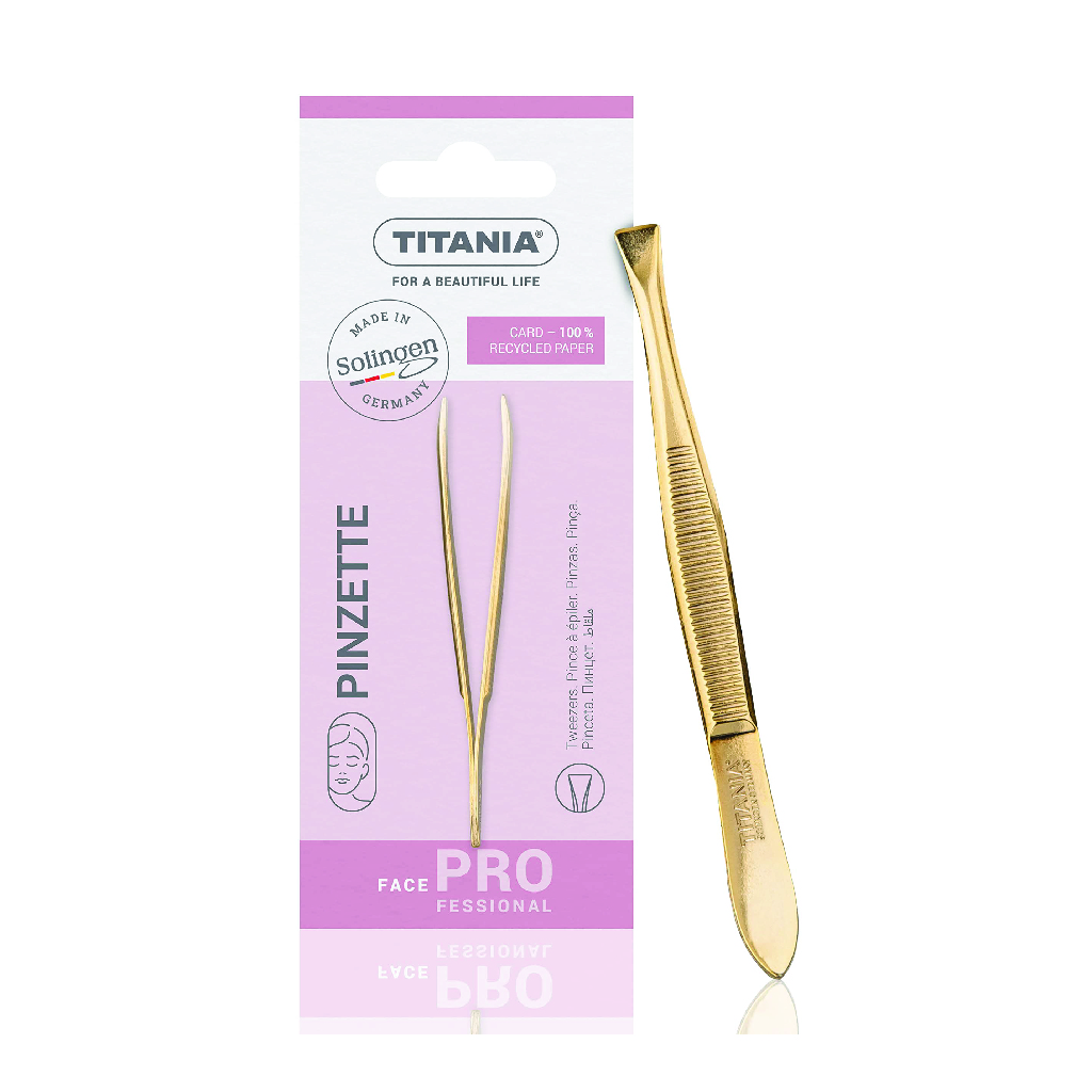 Titania, Gold Tweezers 1060 GGA, Precision gold-finish tweezers for accurate grip