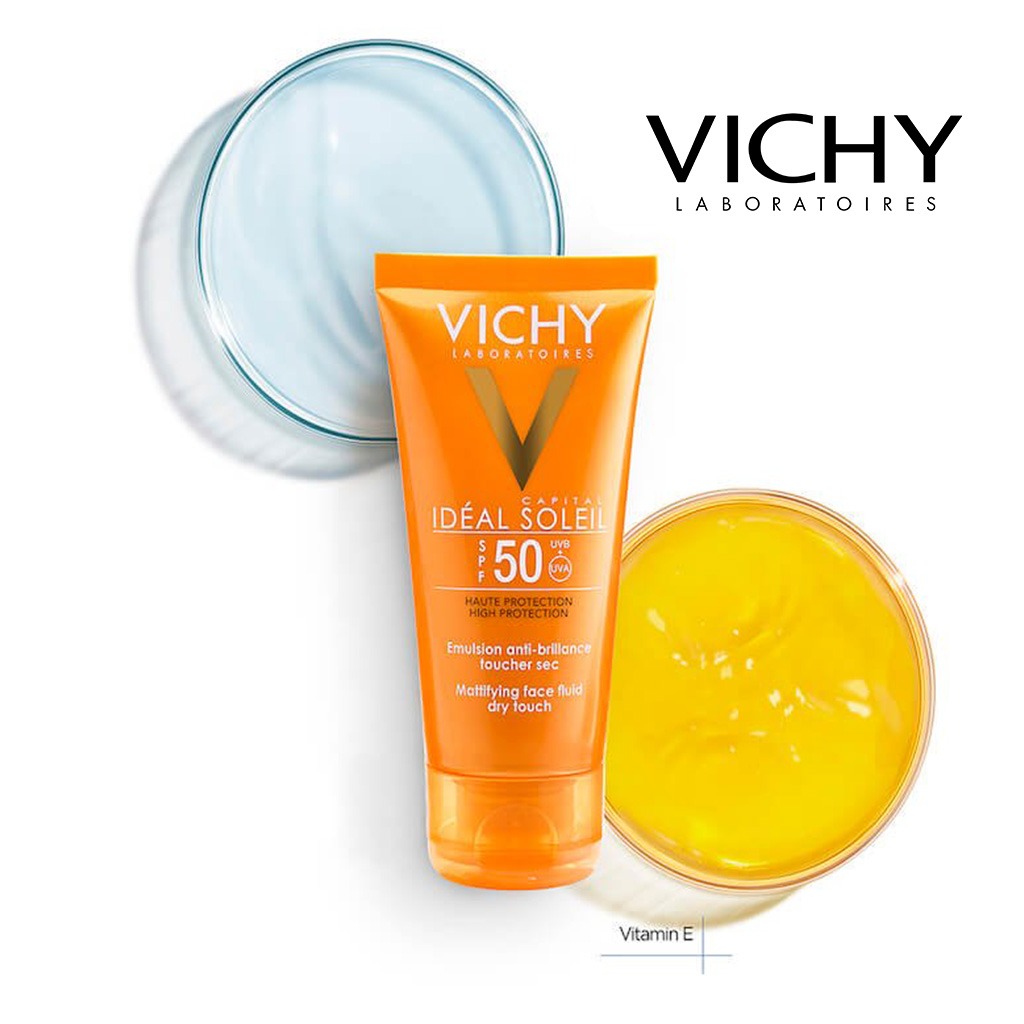 Vichy, Capital Soleil Dry Touch Emulsion SPF 50, Lightweight sunscreen with dry touch finish, 50 ml