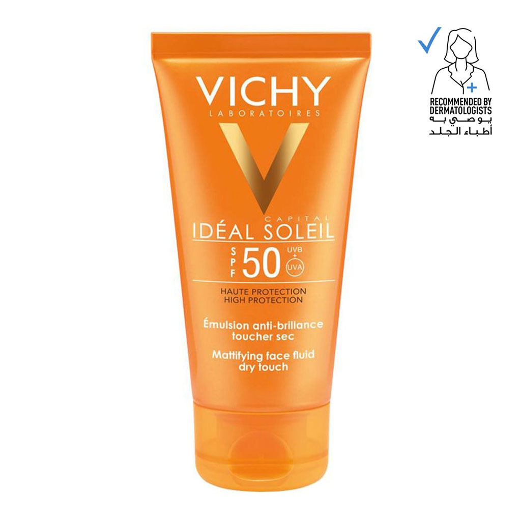 Vichy, Capital Soleil Dry Touch Emulsion SPF 50, Lightweight sunscreen with dry touch finish, 50 ml